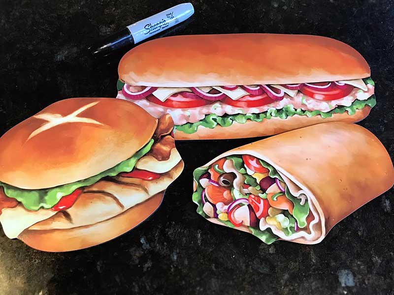 Menu board food artwork - Sandwiches