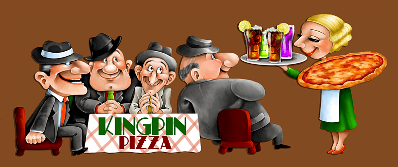 Fun Wall Graphic Mural for Pizzeria